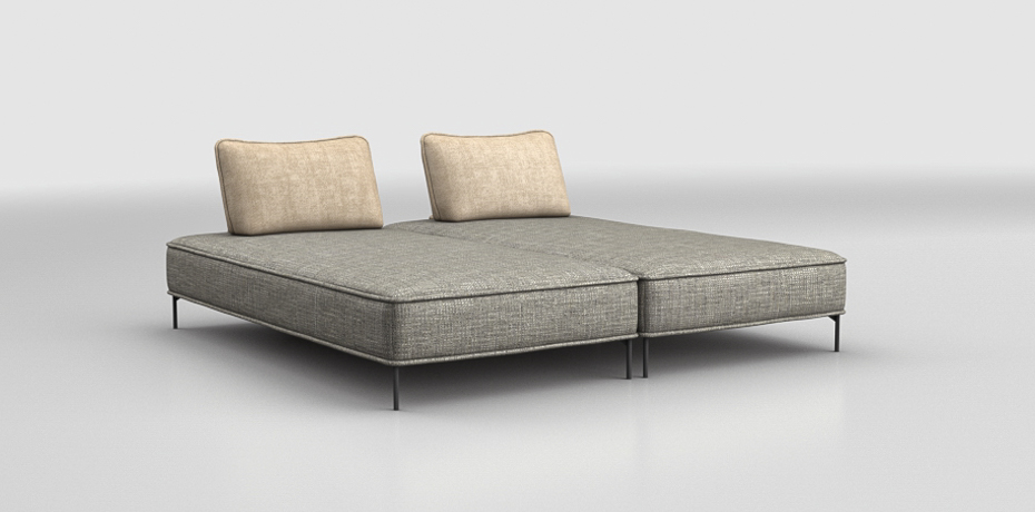 Piavola - Lineares Sofa - modulare Rückenlehnen